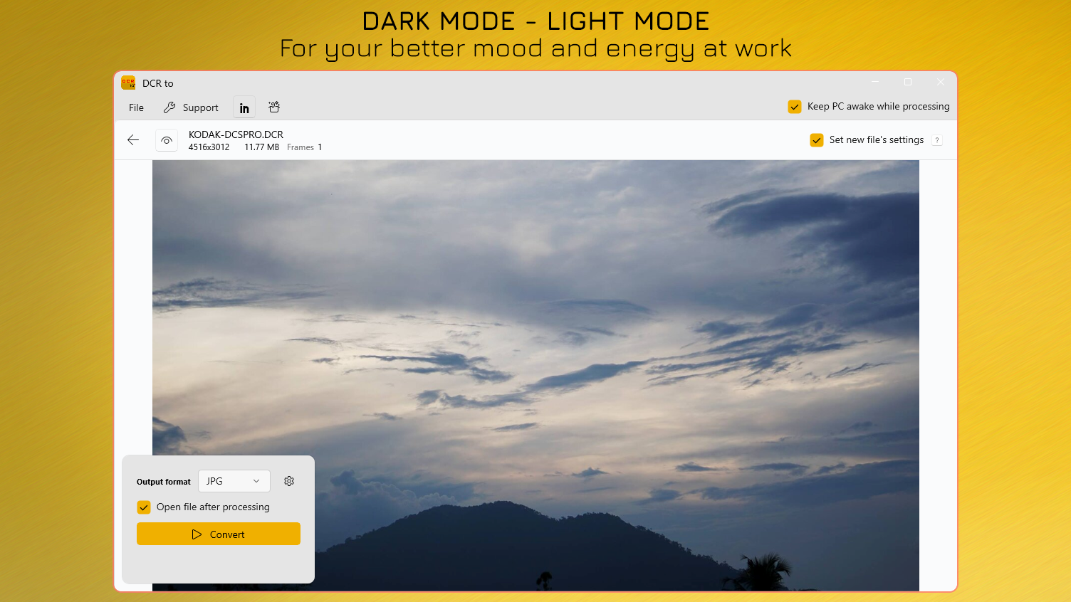 Dark Mode - Light Mode - For your better mood and an energy working day.