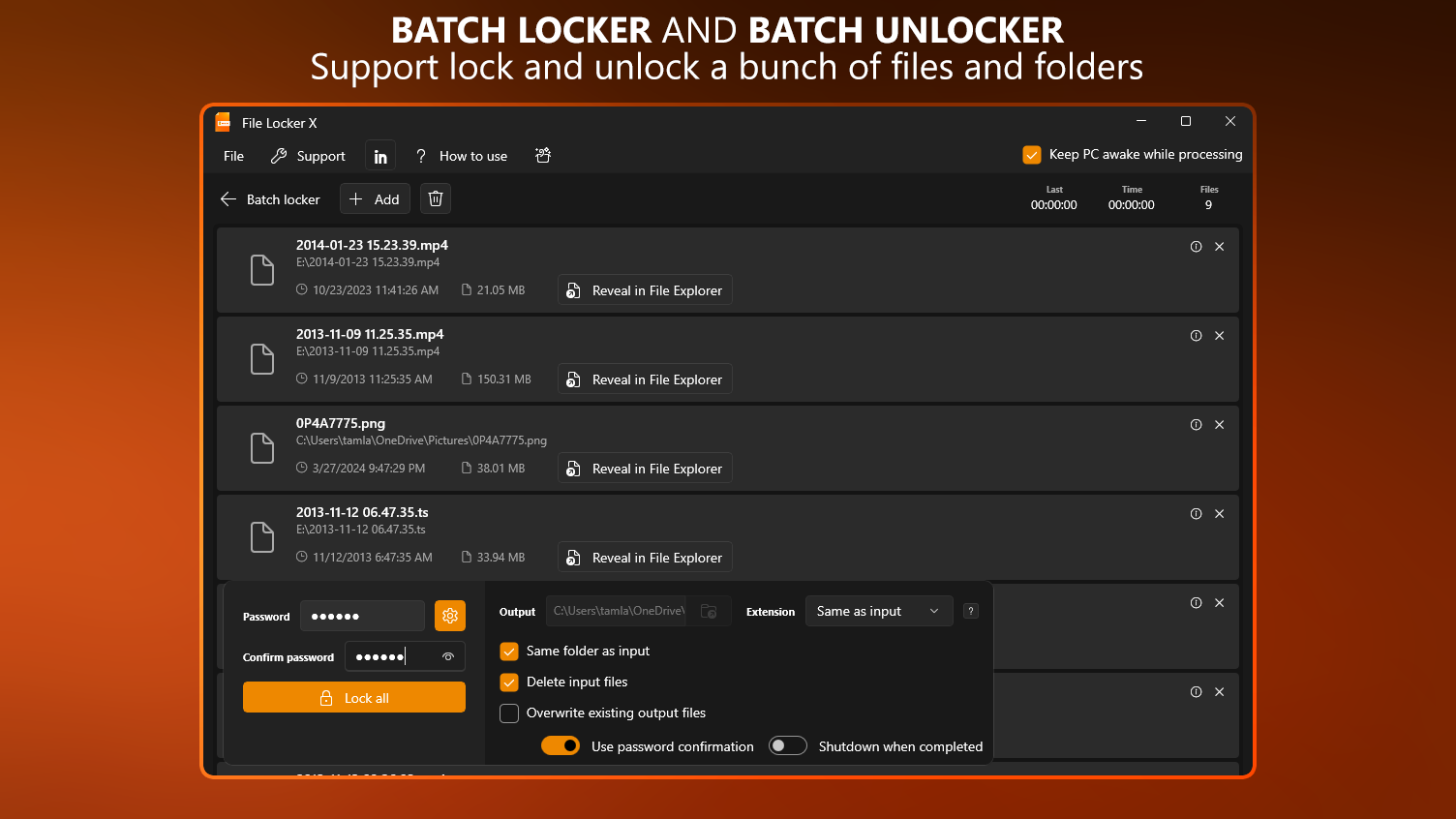 Batch Locker And Batch Unlocker - Support lock and unlock a bunch of files and folders