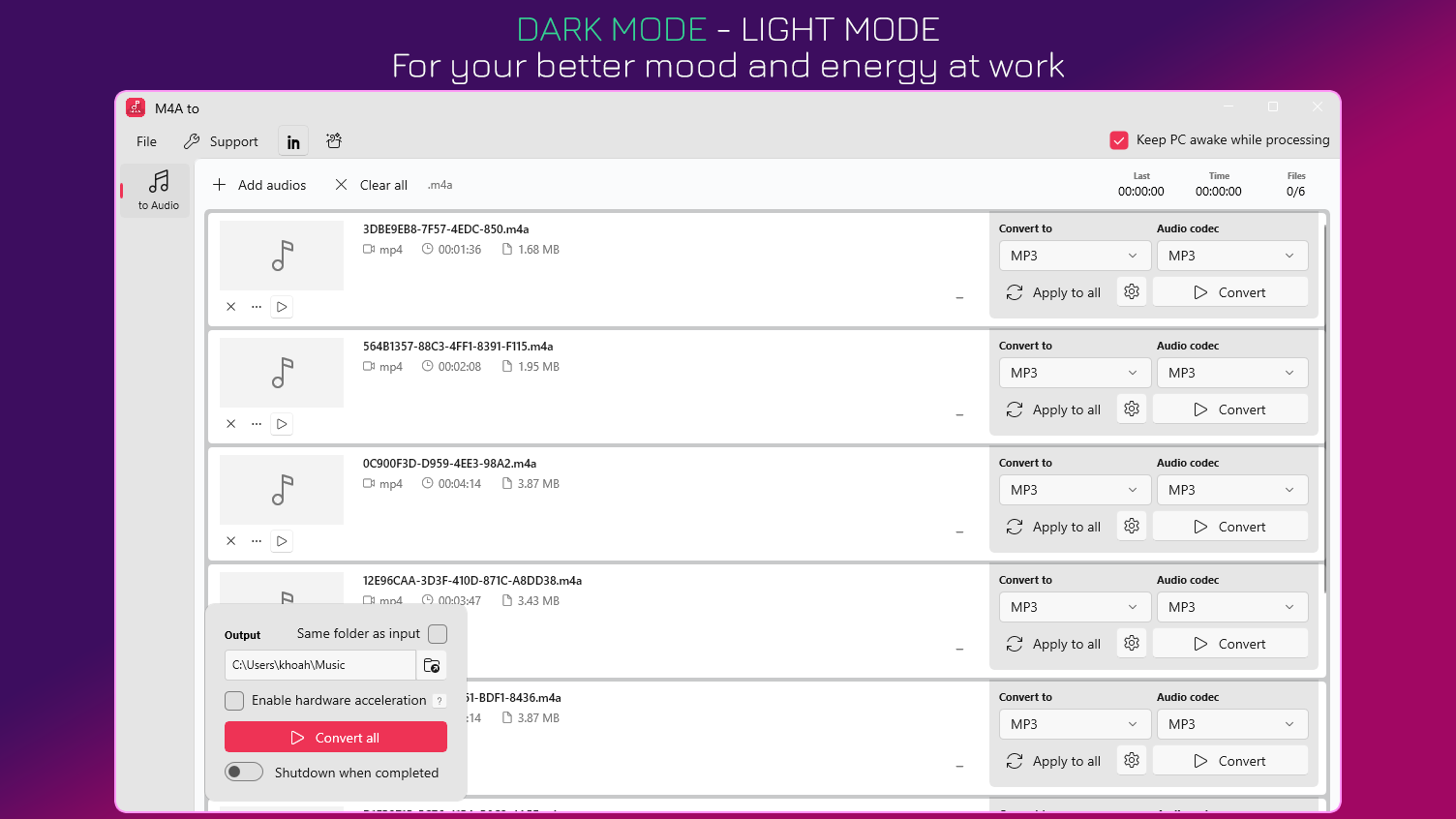 Dark Mode - Light Mode - For your better mood and energy at work