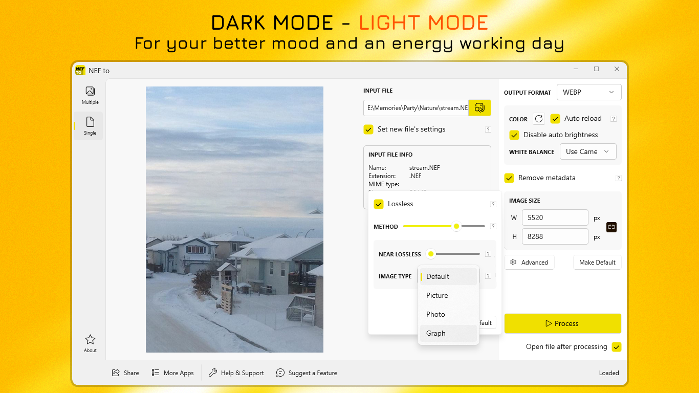 Dark Mode - Light Mode - For your better mood and an energy working day.
