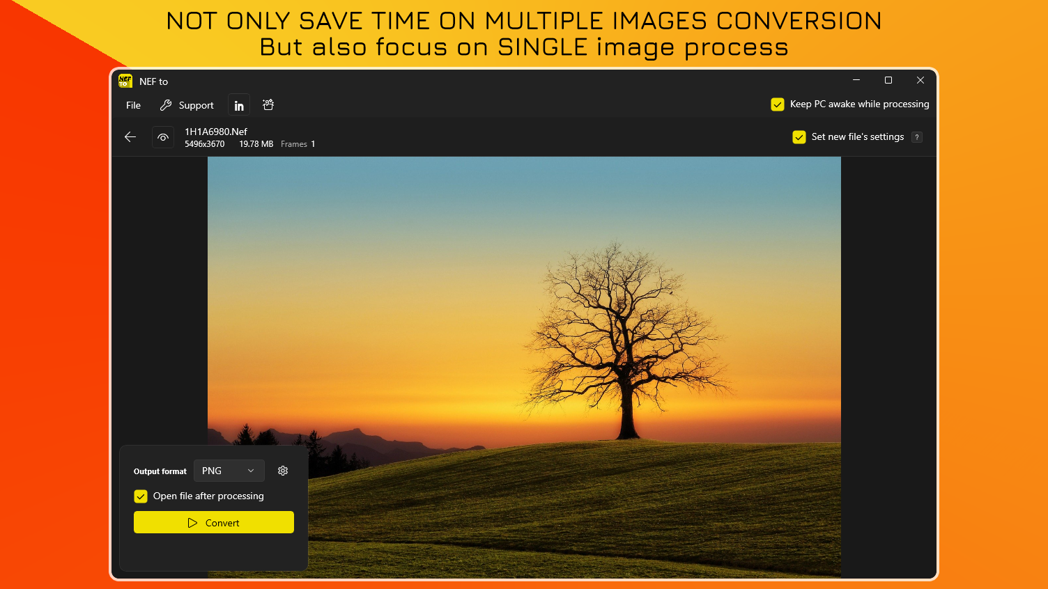 Not Only Save Time on Multiple Images Conversion - But also focus on Single image process