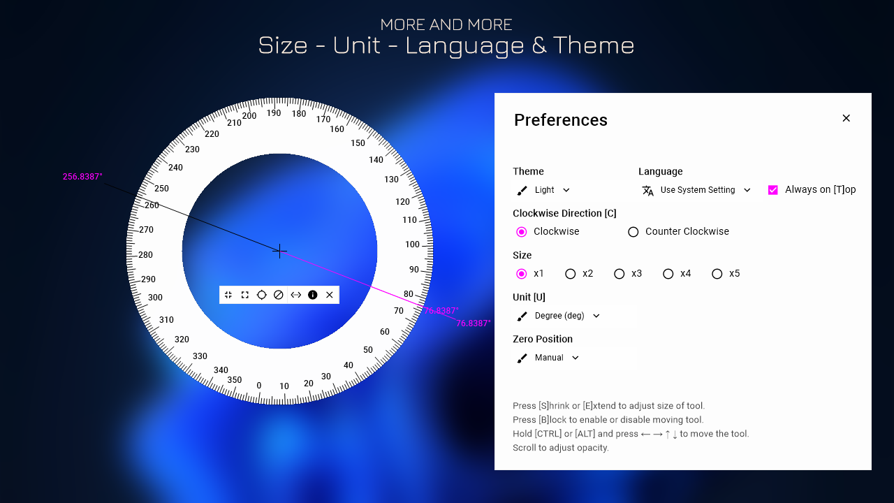 More and More - Size - unit - language & theme