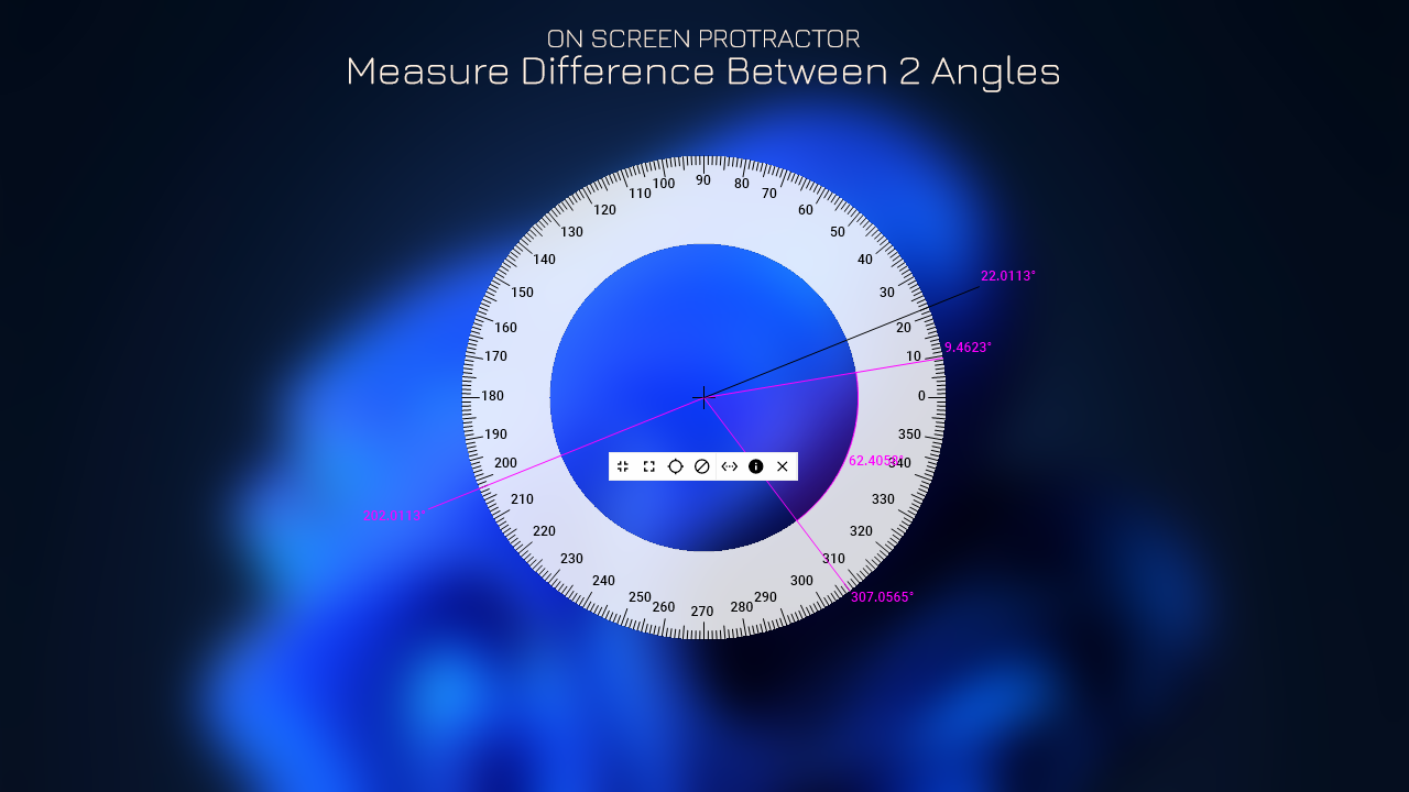 On Screen Protractor - Measure difference between 2 angles