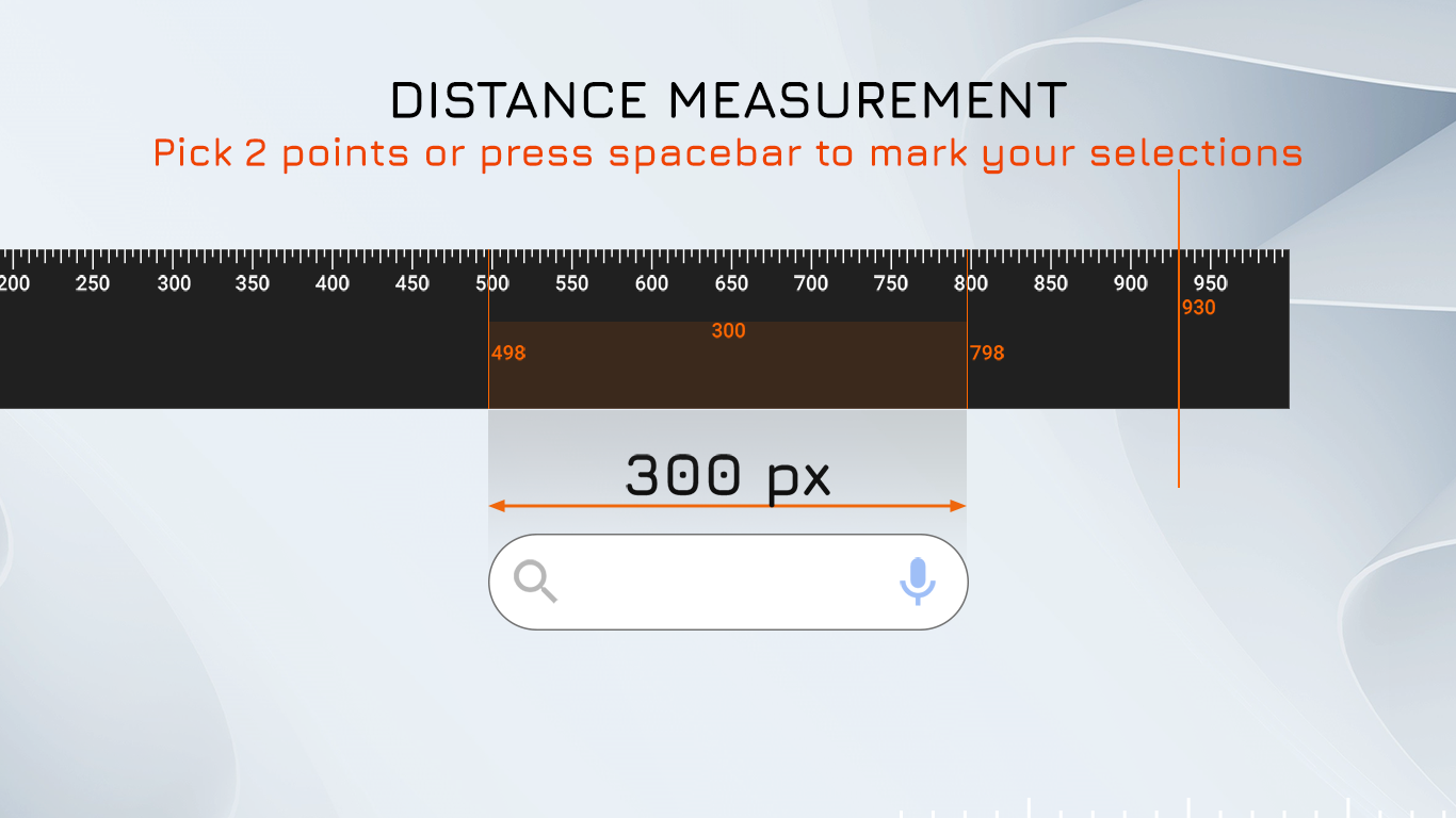Distance Measurement - Pick 2 points or press spacebar to mark your selections.