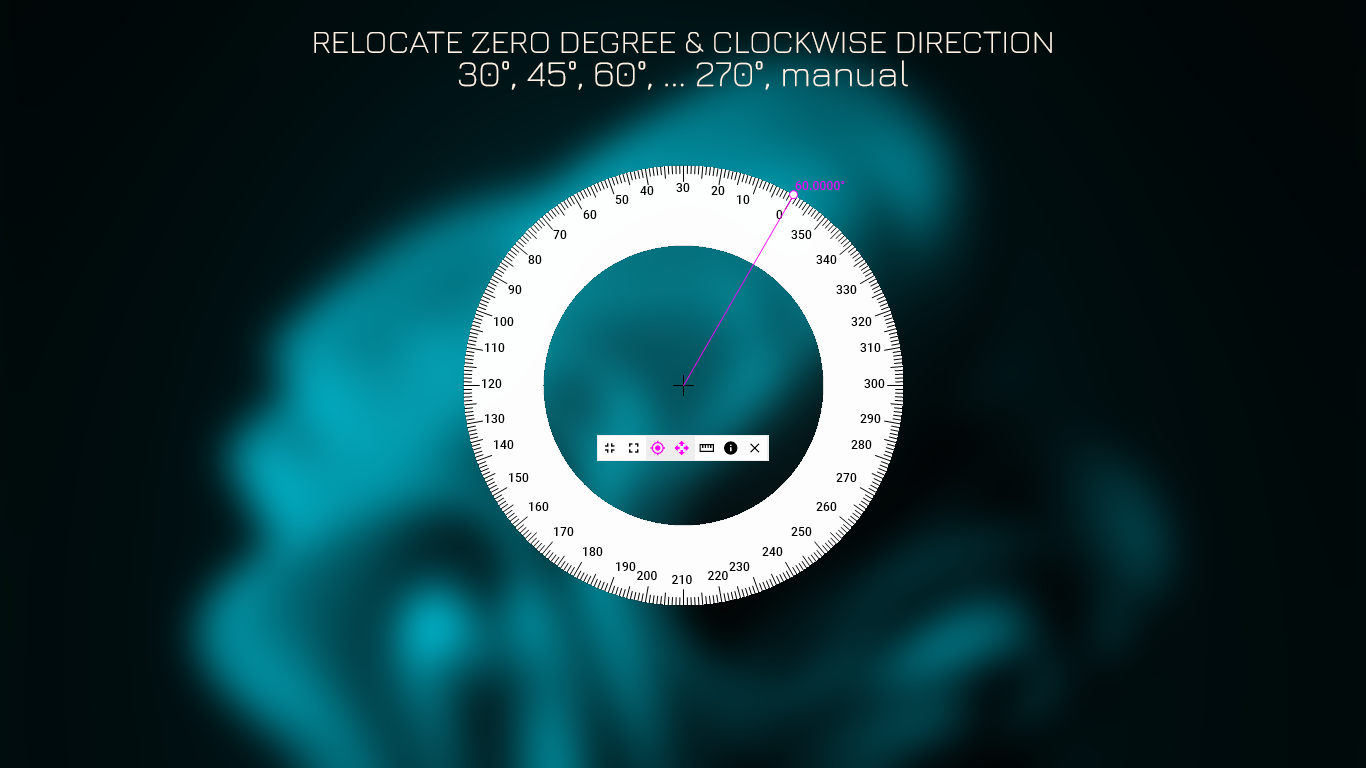 Relocate Zero Degree & Clockwise Direction - 30°, 45°, 60°, ... 270°, manual