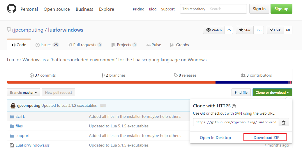 Lua for Windows
