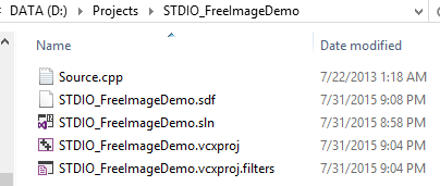 Tạo project sử dụng FreeImage.