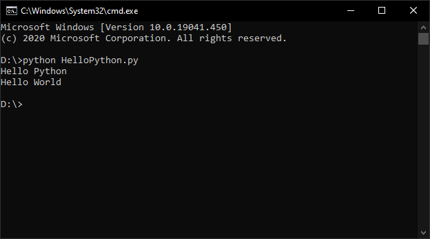 Thực thi file python với cmd