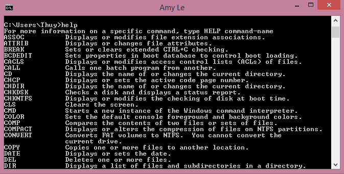 Command help Batch Script.