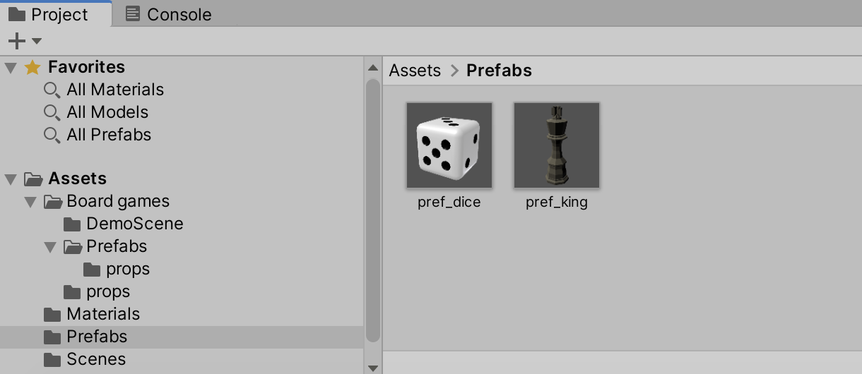 Các prefabs trong Unity