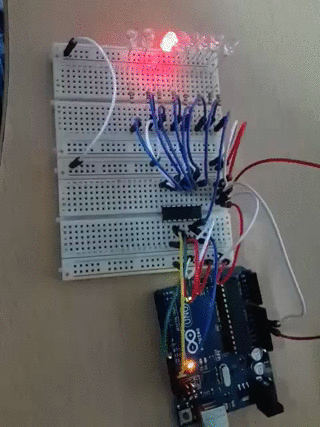 Kết quả sử dụng 74HC595
