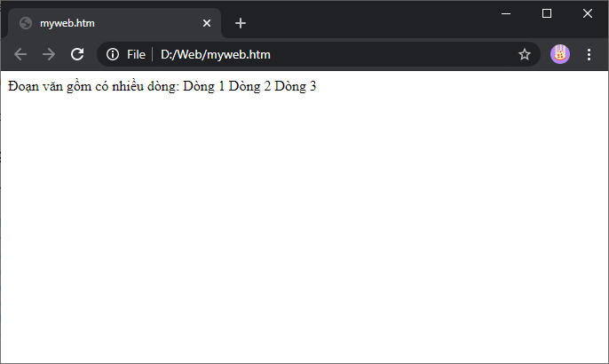 Không sử dụng thẻ <br/> để ngắt dòng.