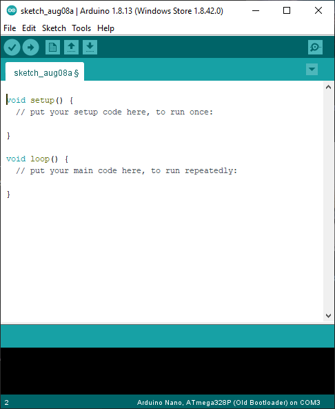 Arduino IDE UI.