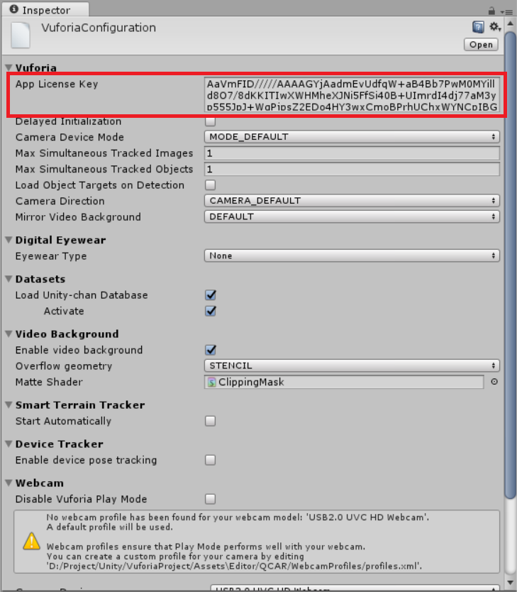 vuforia setup unity