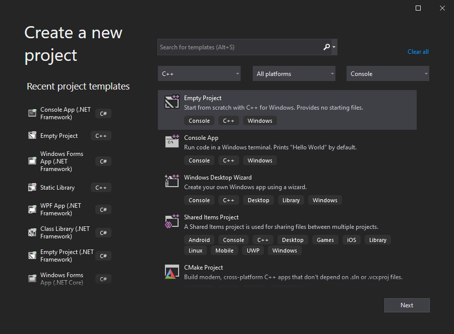 Tạo project đầu tiên với Visual Studio 2019